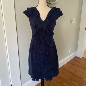 Navy ruffled Cocktail dress